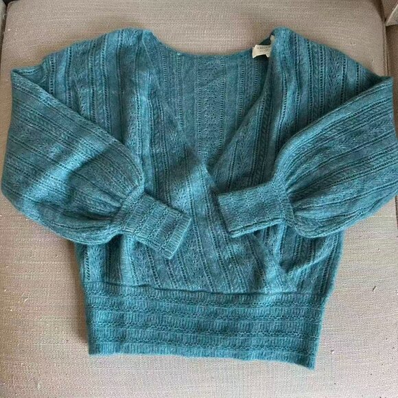 Sezane Cristina Jumper Small Ecru Ivory White Sweater French Wool Mohair V Neck - Picture 7 of 11